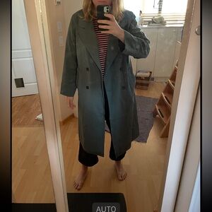 Everlane Sage Green Lightweight Trench Coat